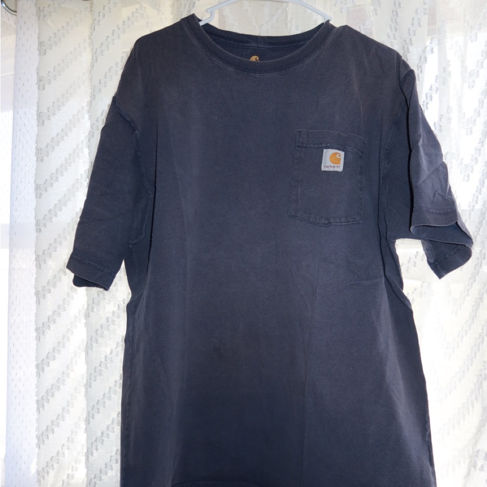 Carhartt Navy Crewneck Pocket T‑Shirt with Logo